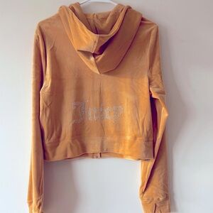 Juicy Couture OG Bling Rhinestone Velour Golden Yellow Tracksuit Hoodie Large